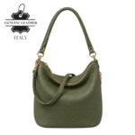 Bolso de Hombro de Mujer Piel Italiana con Cremalleras Laterales Decorativas - Imagen 11