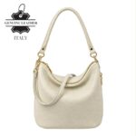 Bolso de Hombro de Mujer Piel Italiana con Cremalleras Laterales Decorativas - Imagen 3