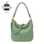 Bolso de Hombro de Mujer Piel Italiana con Cremalleras Laterales Decorativas - Imagen 5