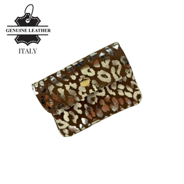 Monedero Efecto Brillante en Piel con Diseño Leopardo y 3 compartimentos para Mujer - Imagen 5