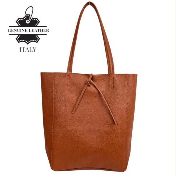 Bolso Shopper Universitario en Piel Italiana con 2 Asas y Bolsillo Interno para Mujer - Imagen 11