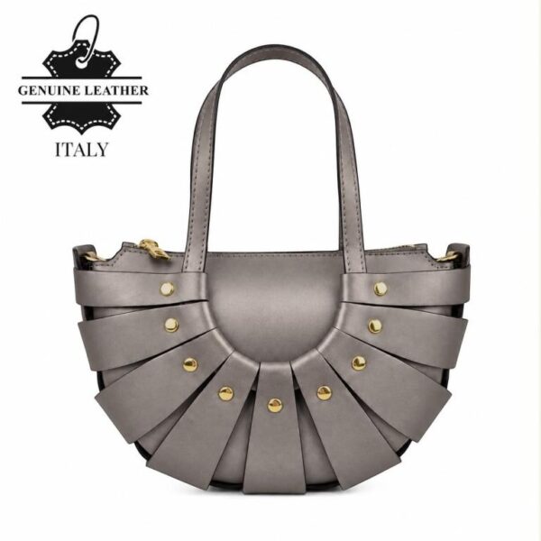 Bolso de Mano en Piel Italiana con Diseño Original y Tachuelas Decorativas para Mujer - Imagen 33