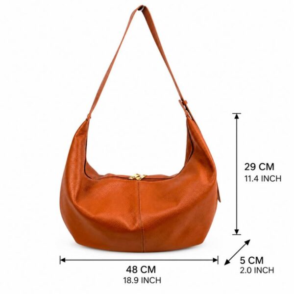 Bolso de Hombro en Piel Italiana con Costura Frontal y Gran Capacidad para Mujer - Imagen 12