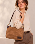 Bolso Bandolera de Mujer en Piel de Serraje Italiana para Universidad con Elegante Diseño - Imagen 2