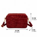 Bolso Bandolera Serraje Italiano con Diseño Croco y 2 Cremalleras para Mujer - Imagen 14