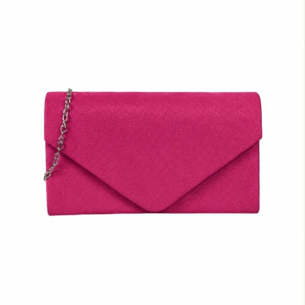 Bolso de Fiesta Sintético tipo Sobre con Asa Larga de Cadena Plateada y Solapa para Mujer - Imagen 4