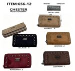 Cartera Larga Sintética Estilo Serraje con Tachuelas Frontales y 2 Cremalleras para Mujer - Imagen 8