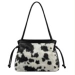 Bolso de Hombro para Mujer con Frontal Pelo Sintético Animal Print y Asa con Tachuelas - Imagen 2