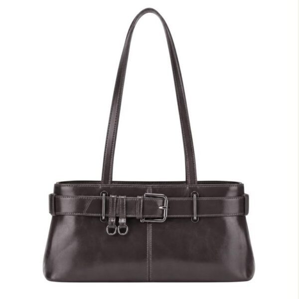 Bolso de Hombro Sintético con Frontal Decorativo tipo Cinturón y Asas Largas para Mujer - Imagen 3
