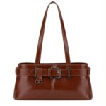 Bolso de Hombro Sintético con Frontal Decorativo tipo Cinturón y Asas Largas para Mujer - Imagen 4