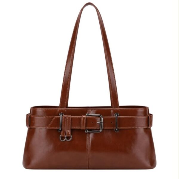 Bolso de Hombro Sintético con Frontal Decorativo tipo Cinturón y Asas Largas para Mujer - Imagen 4