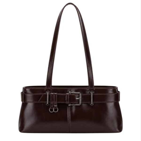 Bolso de Hombro Sintético con Frontal Decorativo tipo Cinturón y Asas Largas para Mujer - Imagen 7