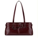 Bolso de Hombro Sintético con Frontal Decorativo tipo Cinturón y Asas Largas para Mujer - Imagen 6