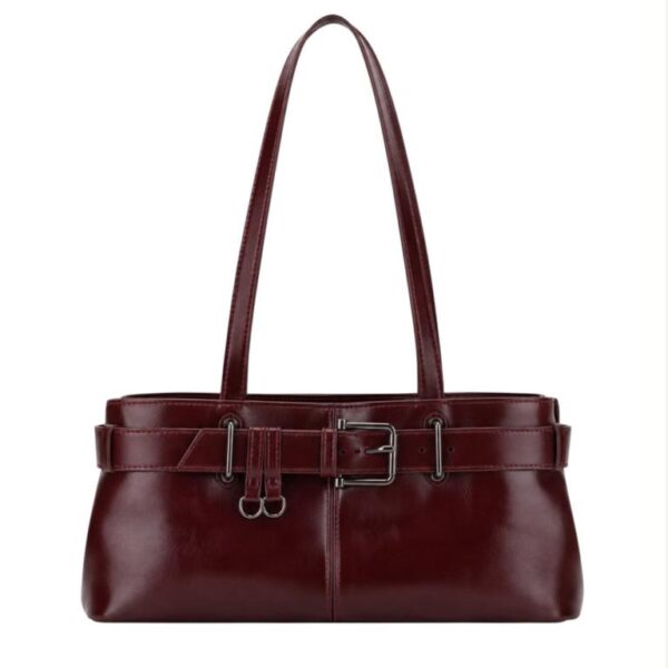Bolso de Hombro Sintético con Frontal Decorativo tipo Cinturón y Asas Largas para Mujer - Imagen 6