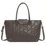 Bolso de Mano Sintético Acolchado de Mujer con Mini Solapa de Botón y Gran Capacidad - Imagen 2