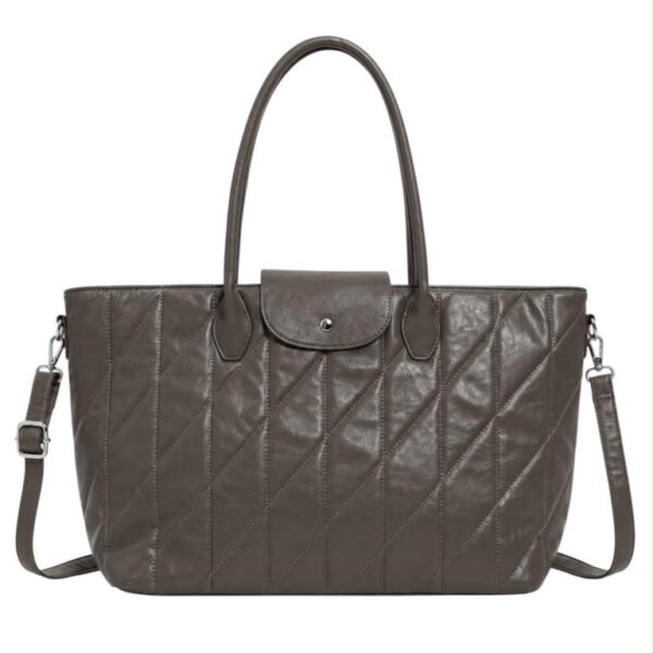 Bolso de Mano Sintético Acolchado de Mujer con Mini Solapa de Botón y Gran Capacidad - Imagen 2