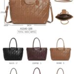 Bolso de Mano Sintético Acolchado de Mujer con Mini Solapa de Botón y Gran Capacidad