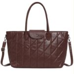 Bolso de Mano Sintético Acolchado de Mujer con Mini Solapa de Botón y Gran Capacidad - Imagen 4