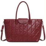 Bolso de Mano Sintético Acolchado de Mujer con Mini Solapa de Botón y Gran Capacidad - Imagen 6
