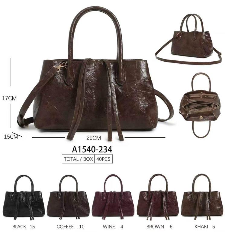 CGA1540-234-All Bolso de Mano Sintético con 3 Compartimentos y Cremalleras con Tiras Largas Decorativas - Imagen 1