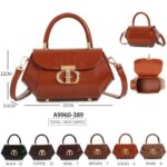 Bolso de Mano Sintético con Forma Hexagonal y Solapa de Giro Frontal para Mujer