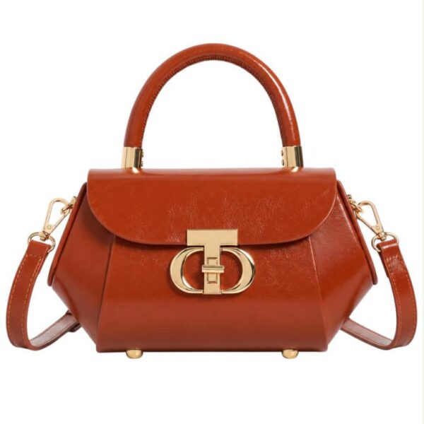 Bolso de Mano Sintético con Forma Hexagonal y Solapa de Giro Frontal para Mujer - Imagen 3