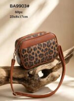 Bolso Bandolera Sintético Maxfly con Diseño Animal Print y 4 Compartimentos para Mujer