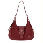 Amplio Bolso de Hombro Sintético tipo Hobo Coveri Collection de Mujer con Solapa tipo Cinturón - Imagen 2