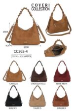 Bolso de Mano Sintético Estilo Serraje Coveri Collection con Asa Corta Trenzada de Mujer - Imagen 7