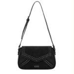 Bolso Bandolera Sintético Coveri Collection de Mujer con Solapa de Tachuelas y 2 Materiales - Imagen 6