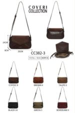 Bolso Bandolera Sintético Coveri Collection de Mujer con Solapa de Tachuelas y 2 Materiales - Imagen 7