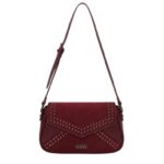 Bolso Bandolera Sintético Coveri Collection de Mujer con Solapa de Tachuelas y 2 Materiales - Imagen 5