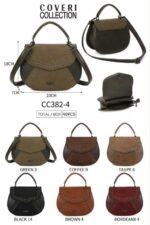Bolso de Mano Sintético Coveri Collection con Solapa de Tachuelas y 2 Materiales para Mujer - Imagen 7