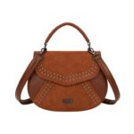 Bolso de Mano Sintético Coveri Collection con Solapa de Tachuelas y 2 Materiales para Mujer - Imagen 4
