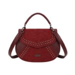 Bolso de Mano Sintético Coveri Collection con Solapa de Tachuelas y 2 Materiales para Mujer - Imagen 2