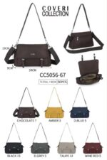 Bolso Bandolera en Nylon Coveri Collection con Solapas Laterales y Frontal para Mujer - Imagen 8