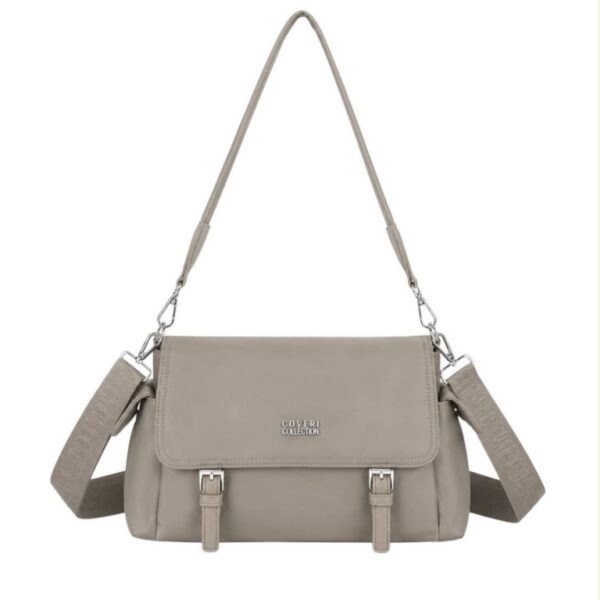 Bolso Bandolera en Nylon Coveri Collection con Solapas Laterales y Frontal para Mujer - Imagen 2