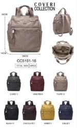 Amplia Mochila en Nylon Coveri Collection con Multicompartimentos y Velcro Interno Mujer - Imagen 8