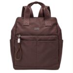 Amplia Mochila en Nylon Coveri Collection con Multicompartimentos y Velcro Interno Mujer - Imagen 7