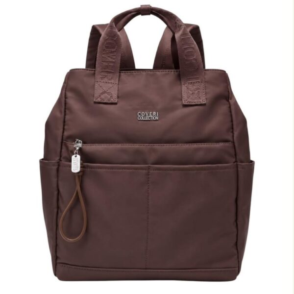 Amplia Mochila en Nylon Coveri Collection con Multicompartimentos y Velcro Interno Mujer - Imagen 7