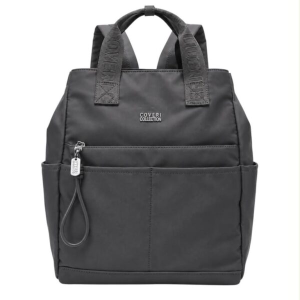 Amplia Mochila en Nylon Coveri Collection con Multicompartimentos y Velcro Interno Mujer - Imagen 3