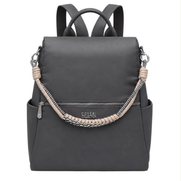 Mochila Antirrobo en Nylon Coveri Collection con Asa Larga de Cuerda y Bolsillo Frontal - Imagen 5