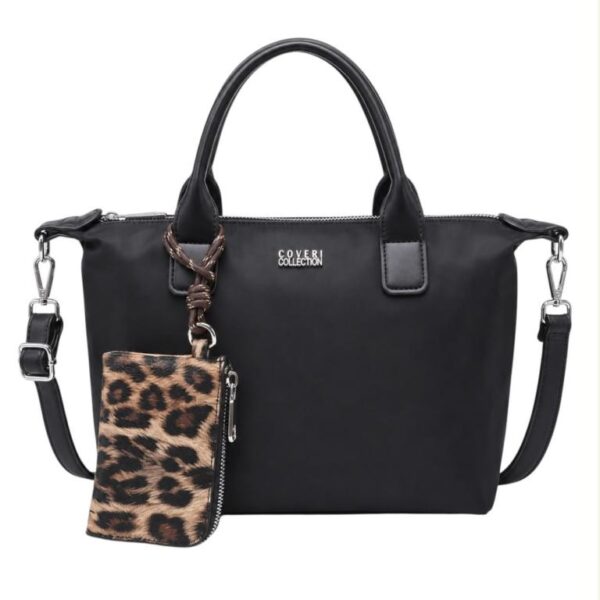 Bolso de Mano en Nylon Coveri Collection con Monedero Extra Animal Print para Mujer - Imagen 4