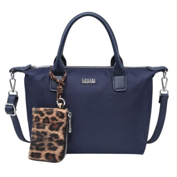 Bolso de Mano en Nylon Coveri Collection con Monedero Extra Animal Print para Mujer - Imagen 7