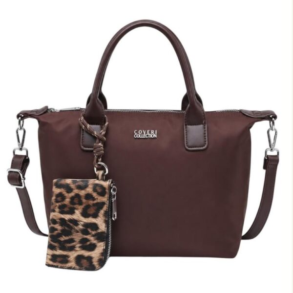 Bolso de Mano en Nylon Coveri Collection con Monedero Extra Animal Print para Mujer - Imagen 2
