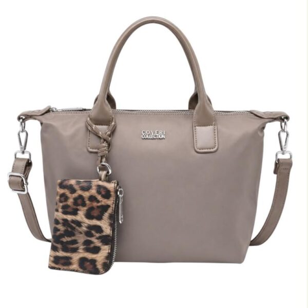 Bolso de Mano en Nylon Coveri Collection con Monedero Extra Animal Print para Mujer - Imagen 3