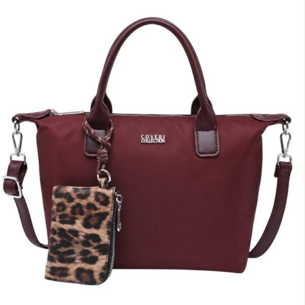 Bolso de Mano en Nylon Coveri Collection con Monedero Extra Animal Print para Mujer - Imagen 6