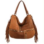 Bolso de Hombro Sintético Hobo Coveri Collection con Diseño Cuadrados Frontales y Tachuelas Decorativas - Imagen 3