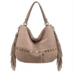 Bolso de Hombro Sintético Hobo Coveri Collection con Diseño Cuadrados Frontales y Tachuelas Decorativas - Imagen 2