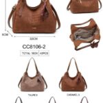 Bolso de Hombro Sintético Coveri Collection con Diseño Croco y Pañuelo Decorativo Mujer